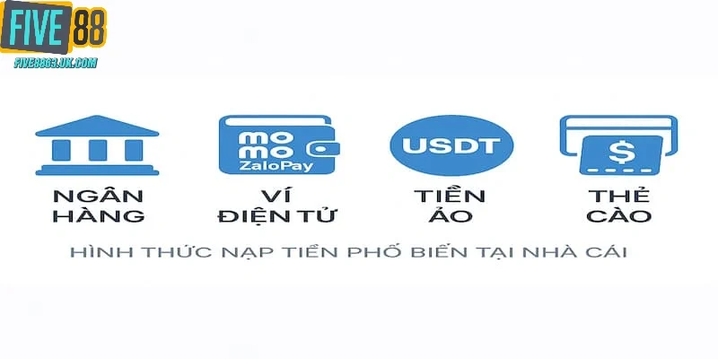 Các phương thức nạp tiền Five88 hot nhất được áp dụng hiện nay